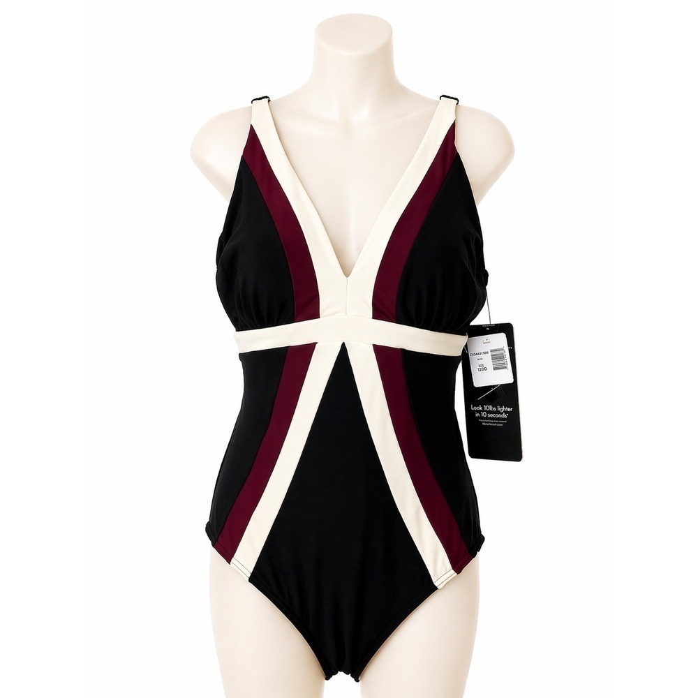 Miraclesuit Swimsuit Triology One Piece Spectra 12 DD Black Hourglass NWT